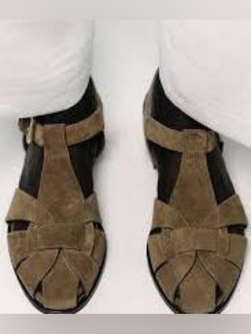 Zara Olive Brown Suede Slingback Sandals - Picture 2 of 6